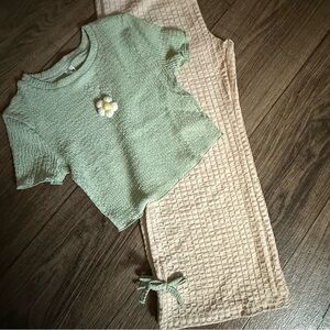 Mint Green Textured Kids Outfit
